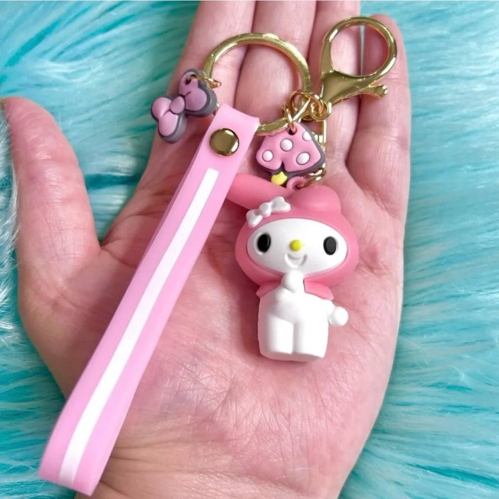 Melody Pink Kawaii Wristlet Charm Keychain Lobster Clasp